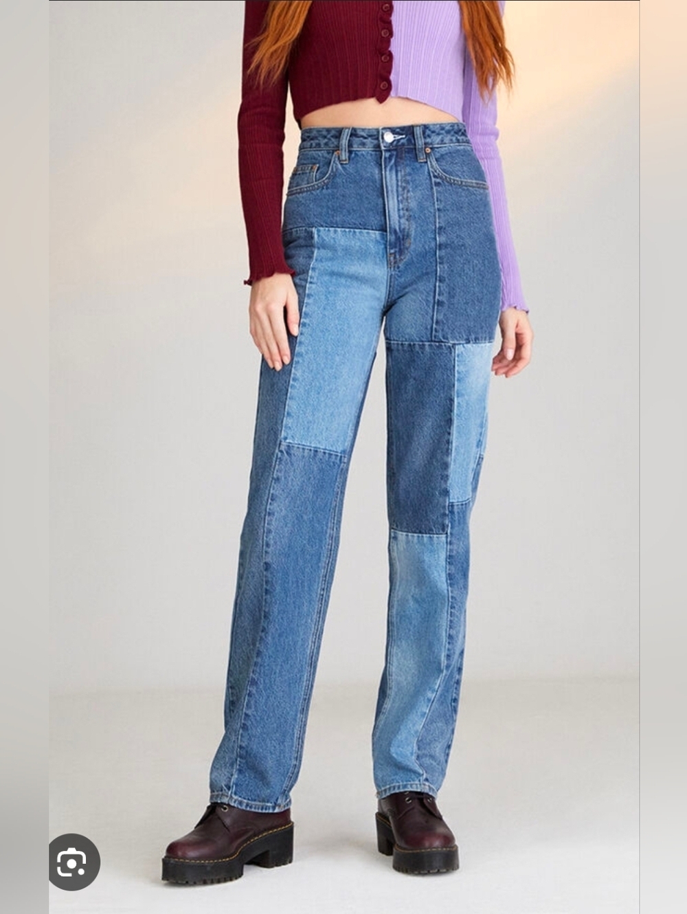 ❤️ PACSUN 90'S BOYFRIEND PATCHWORK HIGH RISE JEANS, 2 (26)
